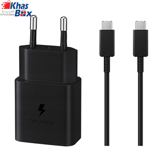  شارژر 15 وات اصلی سامسونگ Samsung 15W PD USB-C Adapter EP-T1510 با کابل تایپ‌سی (اورجینال) 