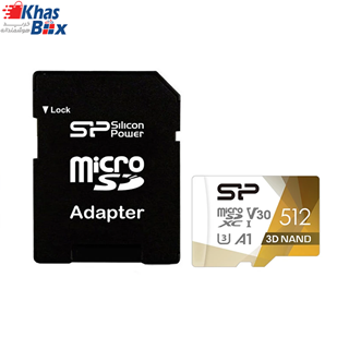 کارت حافظه microSDXC سیلیکون پاور مدل Superior pro کلاس 10 استاندارد UHS-I U3 سرعت 100MBps ظرفیت 512 گیگابایت به همراه آداپتور SD