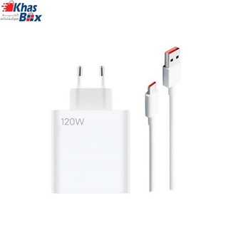 شارژر دیواری سرکارتنی 120W فست تک پورت Xiaomi مدل MDY-12-ED به همراه کابل شارژ Type-C - سفید - درجه یک