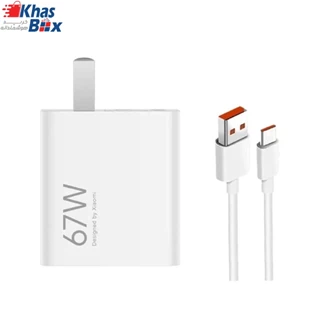شارژر دیواری شیائومی مدل 67 وات به همراه کابل تبدیل USB-C