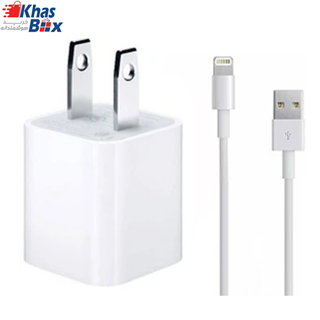 شارژر آیفون اورجینال به همراه کابل شارژ لایتینگ Apple iPhone Charger 