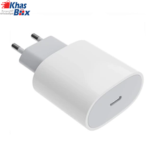 شارژر دیواری آیفون دو پین USB-C مدل A2347 20W ZMA - سفید - سفارش اروپا - اصلی